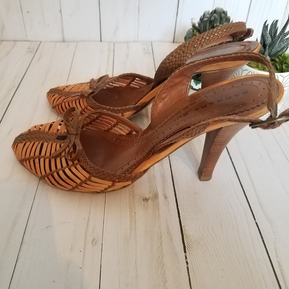 Barbara Bui tan and brown heels